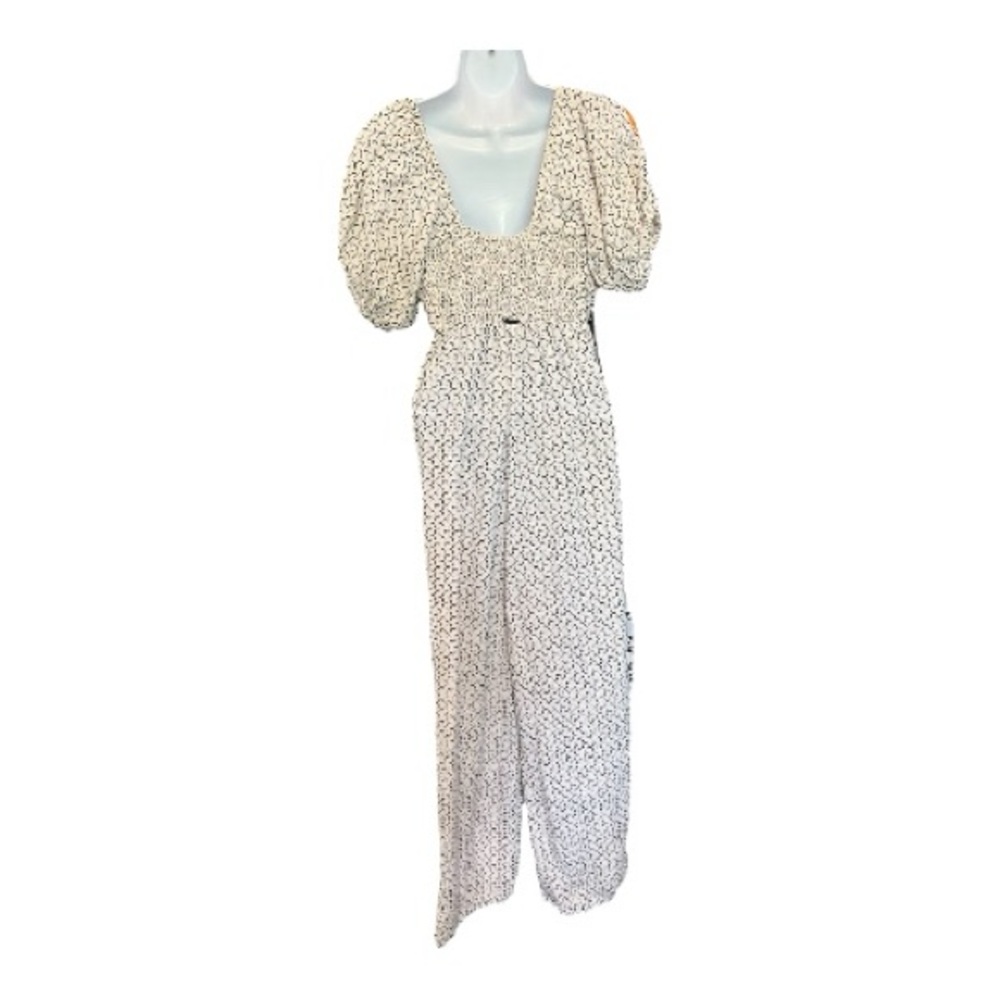 🆕 🤍🌿 NWOT BILLABONG x Sincerely Jules “Shout It Out” Puff Sleeve Jumpsuit | Sz S - Picture 6 of 11